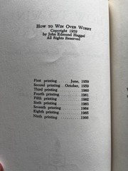 Vintage – 1966 – How To Win Over Worry – By Haggai – Good Condition