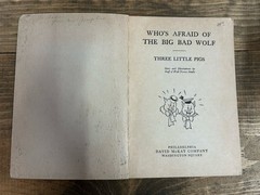 Vintage 1933 Who’s Afraid Of The Big Bad Wolf Three Little Pigs Walt Disney Book