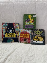 Abrams Block 4 Board_book Collection Farm, Sesame Street, Alphabet, Star Wars