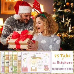 Bible Tabs with Unique Stickers, Laminated Bible Tabs for Women & Men, Christian