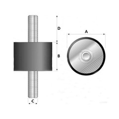 S.55406 Rubber Damper – Bolt to Bolt, 25mm.