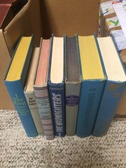 Lot of 7 Shades Of Blue Hardcover Books Collection Set Decorative Shelve AB10