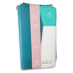 Biblia Chequera Letra 8.5 puntos RV1960 imit piel turquesa y blanco con indice