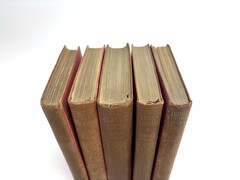 Collection of Small Old Books for Decoration. 10cm shelf space. 15.5cm Tall