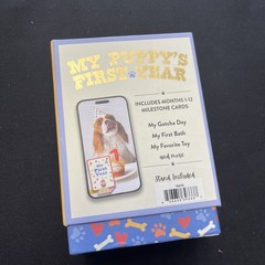 My Puppy’s First Year 48 Milestone Cards Memories 4in x 5.5in Stand Included