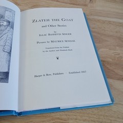 Zlateh the Goat & Other Stories Isaac Bashevis Singer 1966 First Ed Illustrated