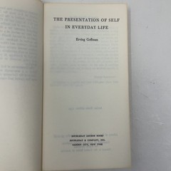 The Presentation of Self in Everyday Life by Erving Goffman PB First Edition Ve
