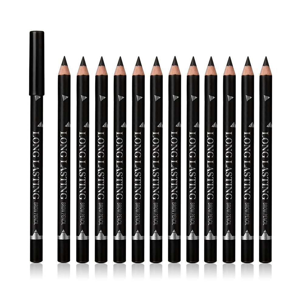 SUMEITANG 12 Pcs Black Eyebrow Pencil Eyeliner 0.17 Fl Oz (Pack of 12),