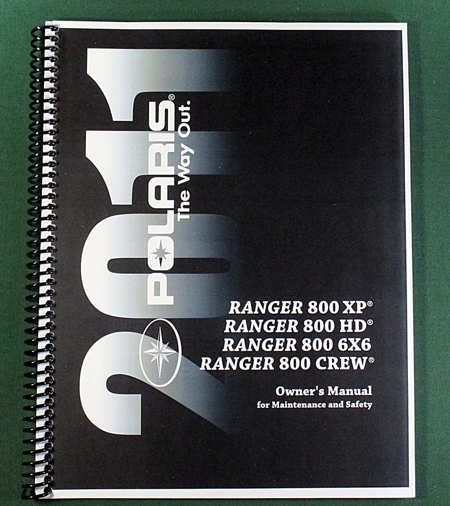 2011 Polaris Ranger 800 6×6 Owner’s Manual: 132 Pages & Protective Covers!