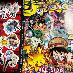Weekly Shonen Jump Pokemon ONE PIECE Cover Cutout Sticker Set JP