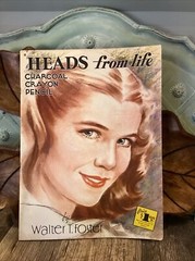 VINTAGE HEADS FROM LIFE BOOK CHARCOAL CRAYON PENCIL Prints For Framing W. Foster