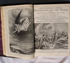 Antique Ornate Parallel Bible Self Pronouncing King James Concordance Psalms #24