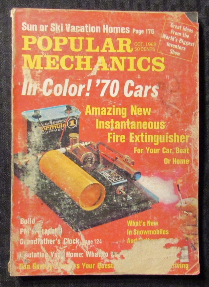 1969 Oct POPULAR MECHANICS Magazine GD- 1.8 70 Cars in Color