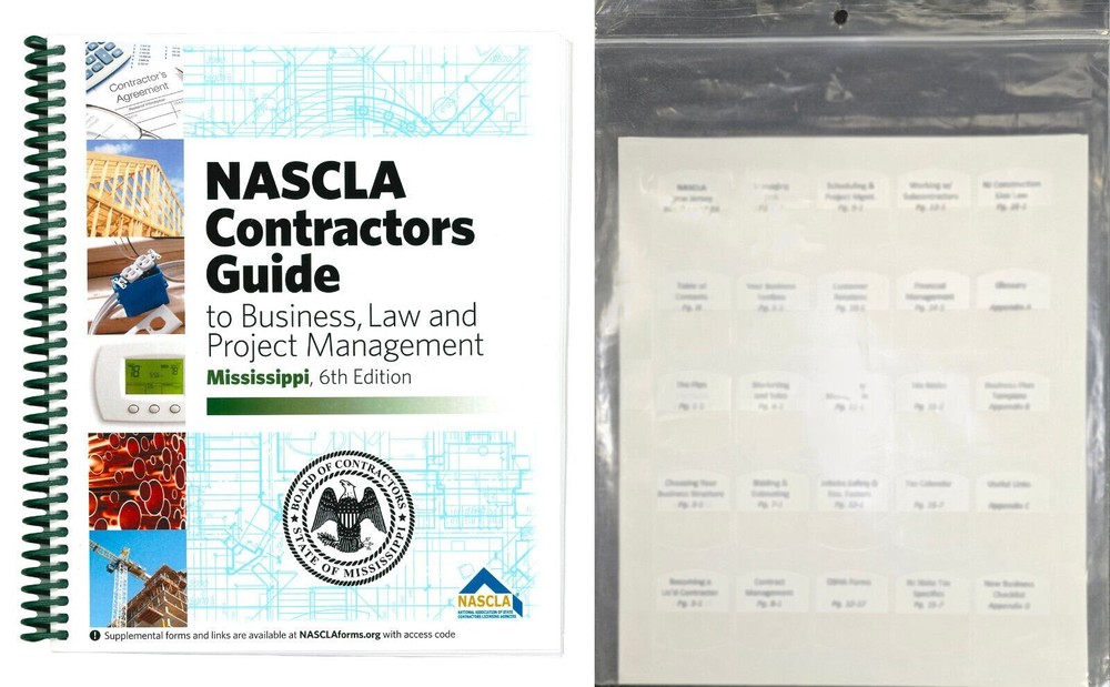 Book and Preprinted Tabs – NASCLA Contractors Guide, Mississippi 6th Edition