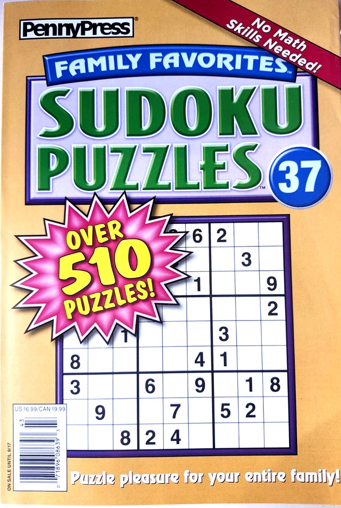 Penny Press Family Favorites Sudoku Puzzles Magazine #37 2024