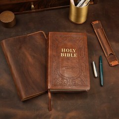 Personalized KJV Holy Bible cover, Custom leather holy bible book case cover
