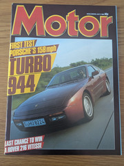 MOTOR MAGAZINE 06-July-85 – Porsche 944 Turbo First Test Superb condition