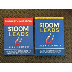 Alex Hormozi $100M Leads Hardcover Book and Summary Workbook Set Marketing Sales