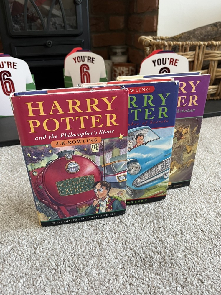 Harry Potter 1-3 Hardback Book Editions J K Rowling Bloomsbury with Dust Covers