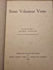 Wason – Some Volunteer Verse – Hardback 1905