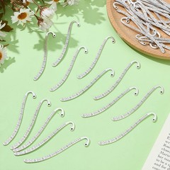 CRAFTYMELODY 40Pcs Metal Bookmark Hairpin Hook Alloy 84x4x2mm, Antique Silver
