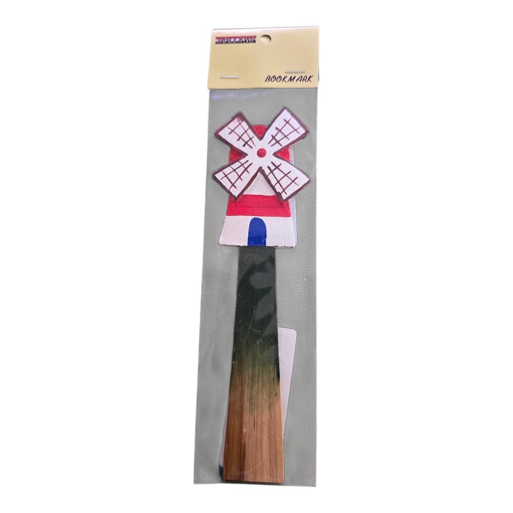 Holland Wooden Windmill Bookmark Souvenir 6.5 in Tall New In Package