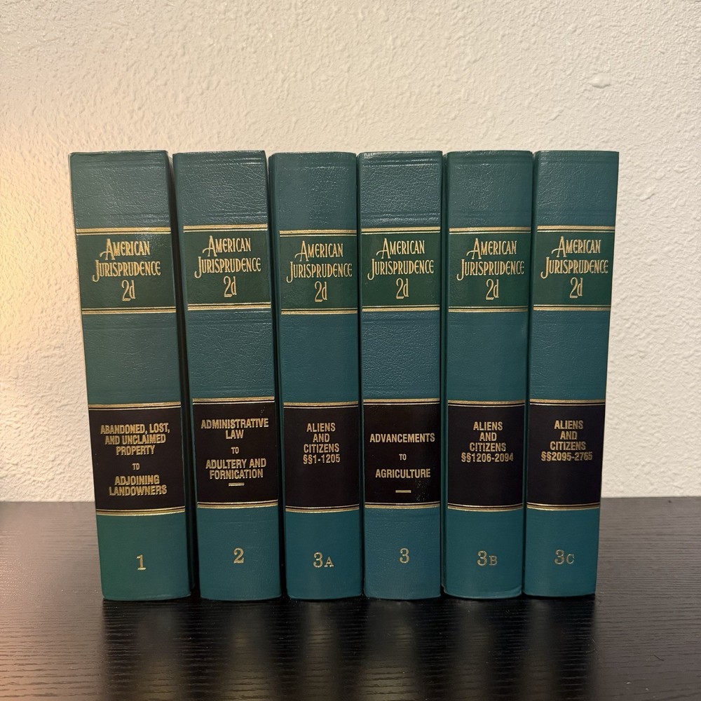 American Jurisprudence 2d Law Book Set Vol 1-3C Green Legal Library Decor