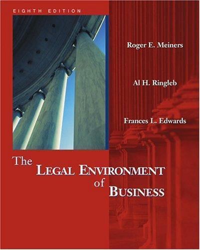 Legal Environment of Business – Hardcover, by Meiners Roger E.; – Very Good