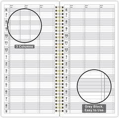 Salon Appointment Book – 15 Min Increments, 3 Cols, 200 Pages, 6.1” X 11.54”,