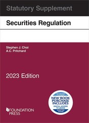 Securities Regulation Statutory Supplement, 2023 Edition (Selected Statutes)