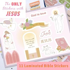 Bible Tabs with Unique Stickers, Laminated Bible Tabs for Women & Men, Christian