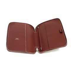 HERMES Agenda Zip Notebook cover Smooth Leather Bordeaux Card Case Zip Aro…