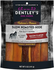 Dently Nature`S Chews Slow Roasted Hide Bacon Flavor for Heavy Chewers 5 Oz Bag