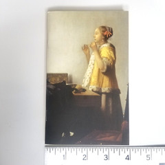 Vermeer Woman With Pearl Necklace Painting Line Notebook Louvre Museum 56 Pages