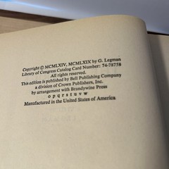 The Limerick: 1700 Examples with Variants and Index by G. Legman 1969 HC/DJ