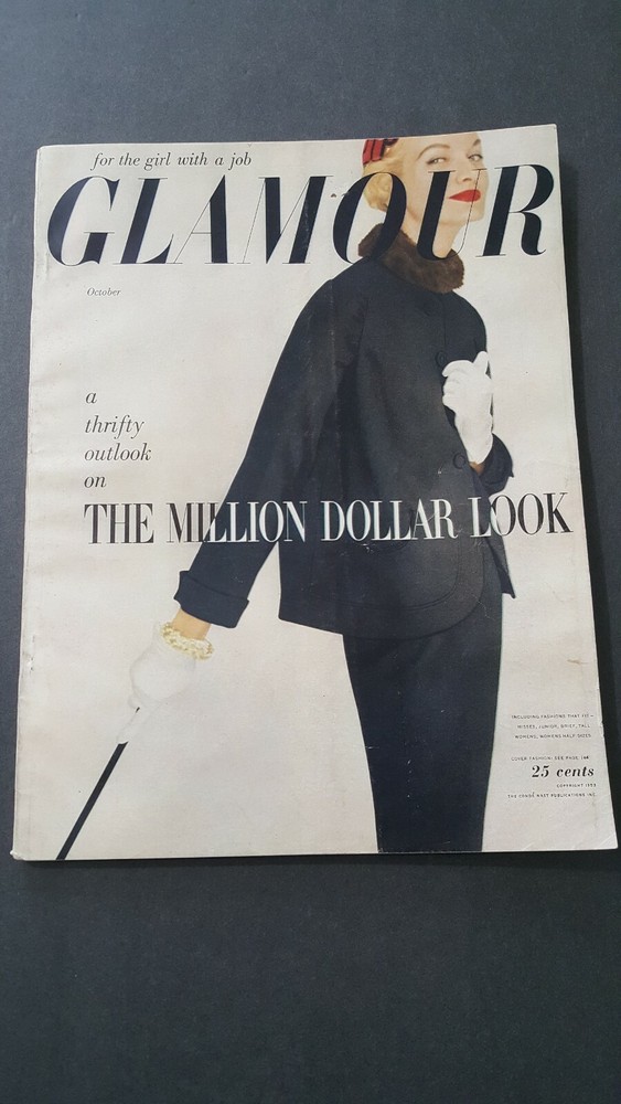 VTG1953 October GLAMOUR Magazine f girl with Job Million Dollar Look 174 Pages