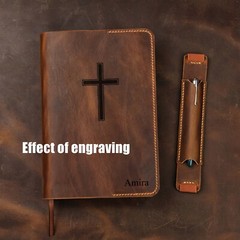 Personalized KJV Holy Bible cover, Custom leather holy bible book case cover