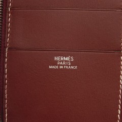 HERMES Agenda Zip Notebook cover Smooth Leather Bordeaux Card Case Zip Aro…