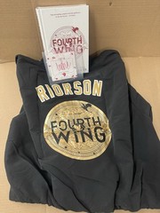 Rebecca Yarros Fourth Wing Redsox Combo Jacket & Book /W Auto Plate (Small) New
