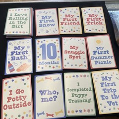 My Puppy’s First Year 48 Milestone Cards Memories 4in x 5.5in Stand Included
