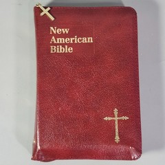 St Joseph Personal Size NAB New American Bible Revised Burgundy Full Zip Cover
