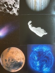 Collaging Lot of 30 Single Book Pages Celestial Space Planets Collage Astronomy