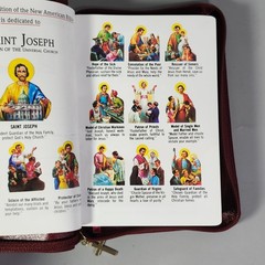 St Joseph Personal Size NAB New American Bible Revised Burgundy Full Zip Cover