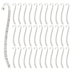 CRAFTYMELODY 40Pcs Metal Bookmark Hairpin Hook Alloy 84x4x2mm, Antique Silver
