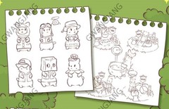 Cats and Soup Coloring Book 56 Pages 9Ⅹ9″ Paper Good Quality Korea Game Kpop Fun
