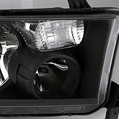– Fits 2007-2013 Toyota Tundra Pickup Truck Black Headlights + Blk LED Tail Lamp