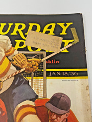 Saturday Evening Post Jan 18 1936 Ice Hockey M.L. Bower Vintage Magazine Complet