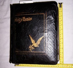 Antique Ornate Parallel Bible Self Pronouncing King James Concordance Psalms #24
