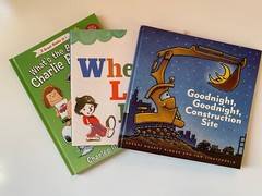 Lot of 3 Children’s Books (Charlie Brown, When Lions Roar, Goodnight Constru…)