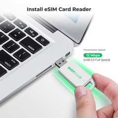 EIOTCLUB eSIM Card & Reader Bundle – Standard SIM (25mm * 15mm), white